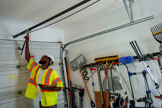 Professional Garage Door Panel Replacement technician working in Greenville, TX